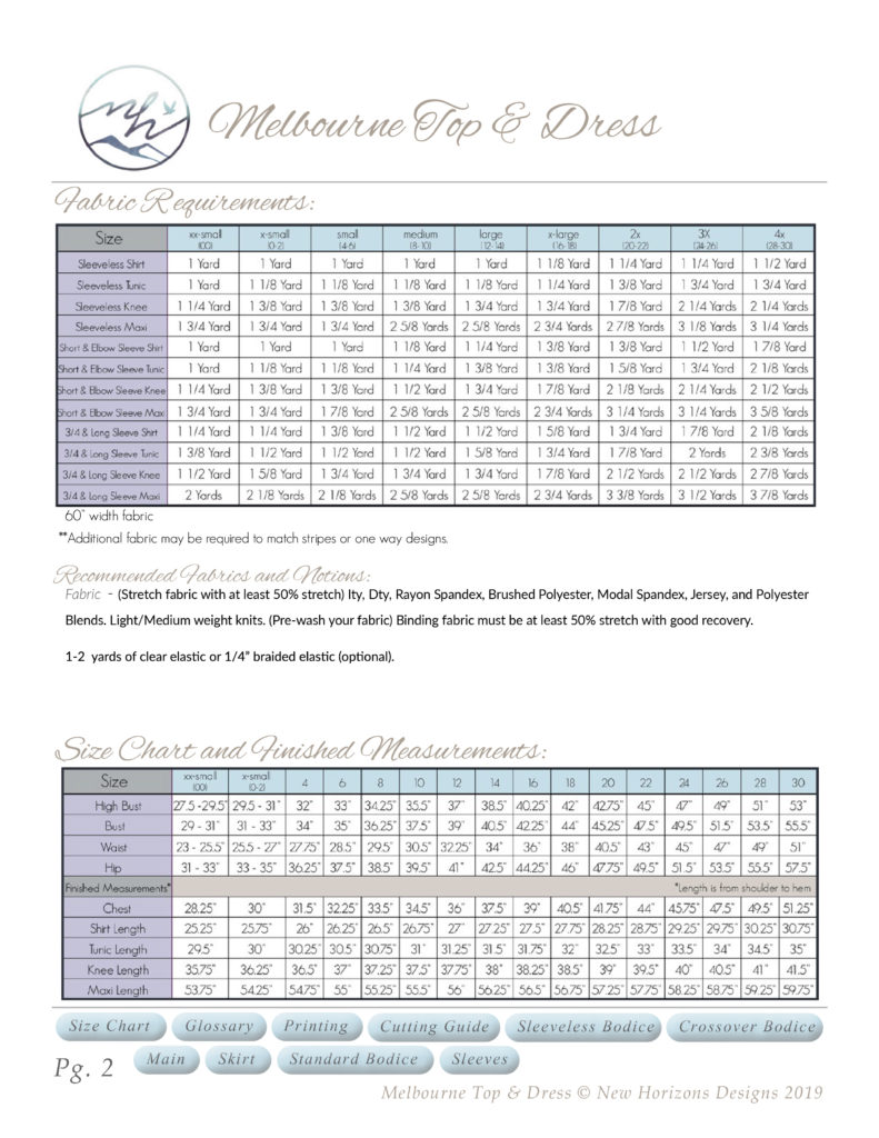 Melbourne Top & Dress - Pattern Niche