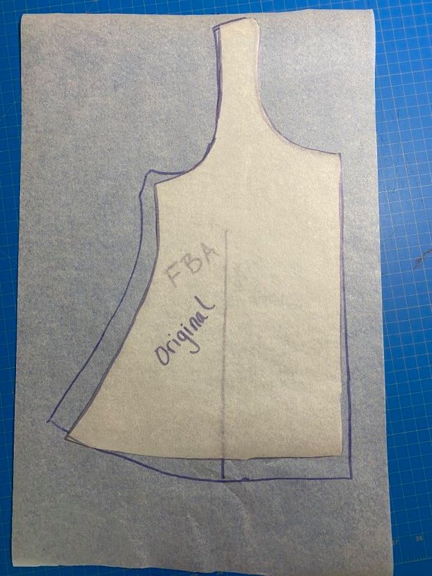 How to do a full bust adjustment on a knit t-shirt pattern - Sew