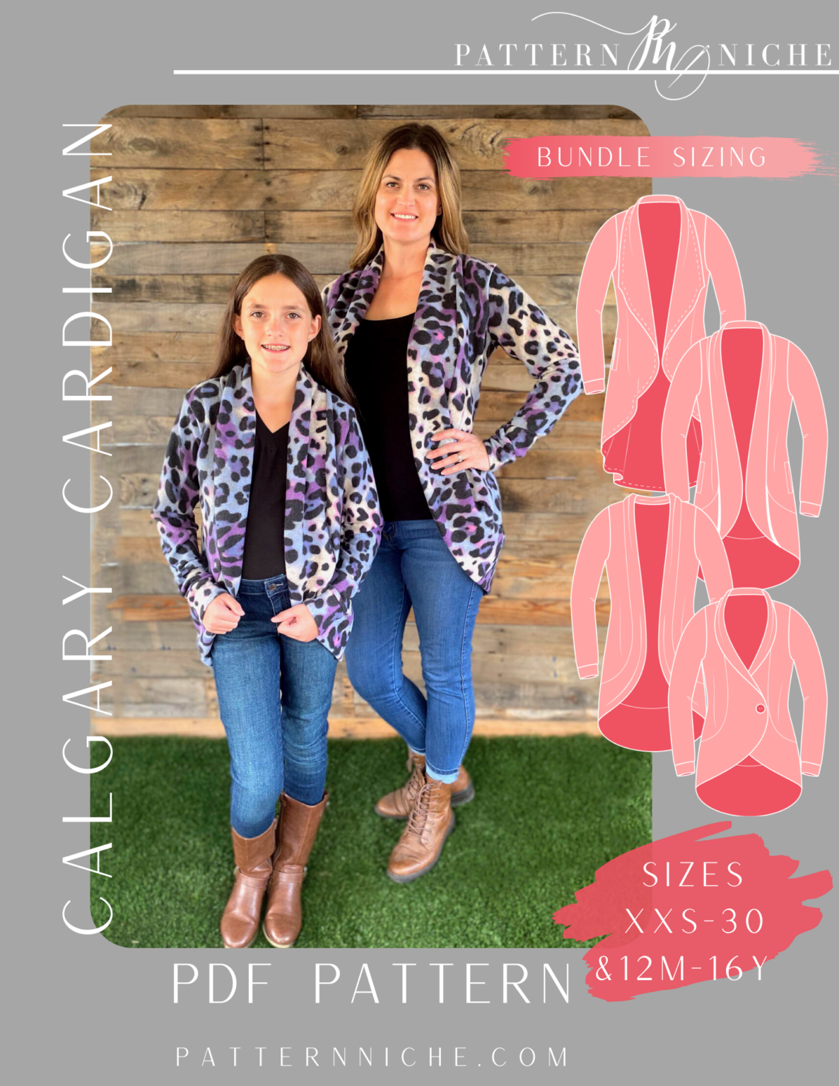 Calgary Cardigan Bundle Pattern Niche